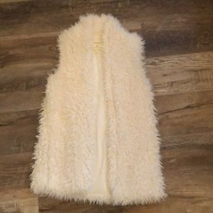 off-white fur vest